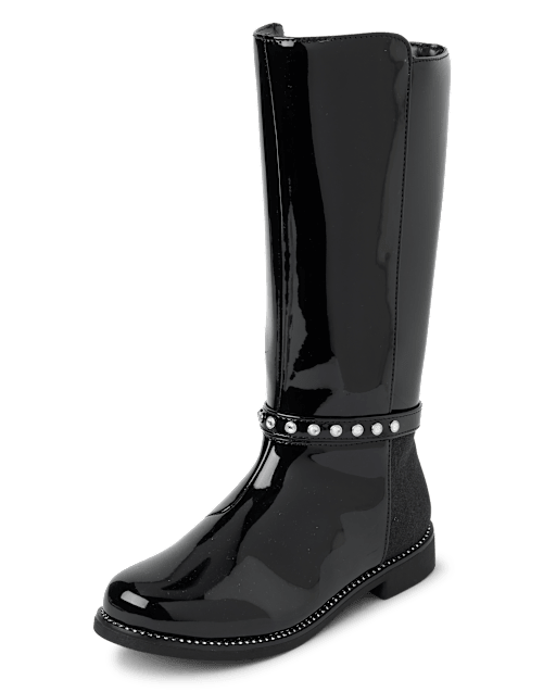 Girls Rhinestone Tall Boots