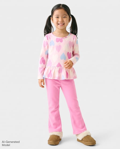 Toddler Girls Microfleece Flare Sweatpants