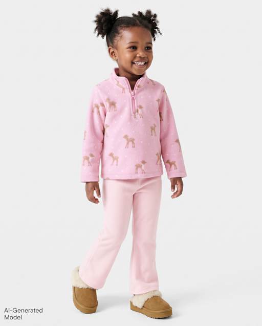 Toddler Girls Microfleece Flare Sweatpants