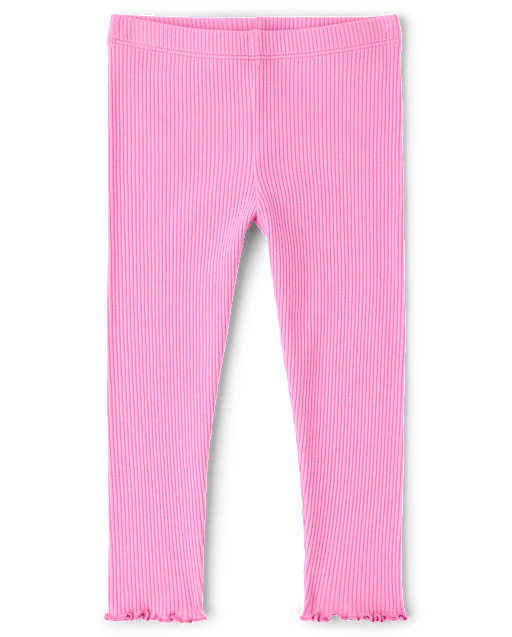 Baby And Toddler Girls Ribbed Lettuce Leggings