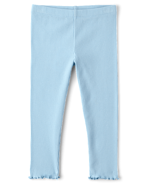 Baby And Toddler Girls Ribbed Lettuce Leggings