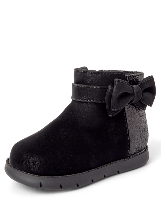 Baby Girls Glitter Bow First Steps Boots