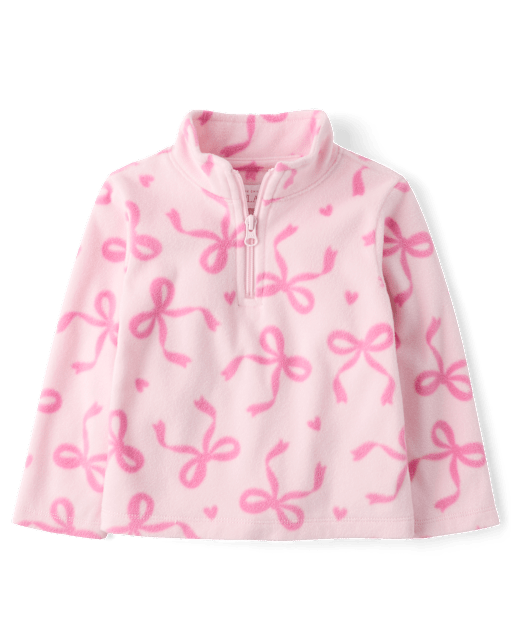 Toddler Girls Print Microfleece Quarter Zip Pullover