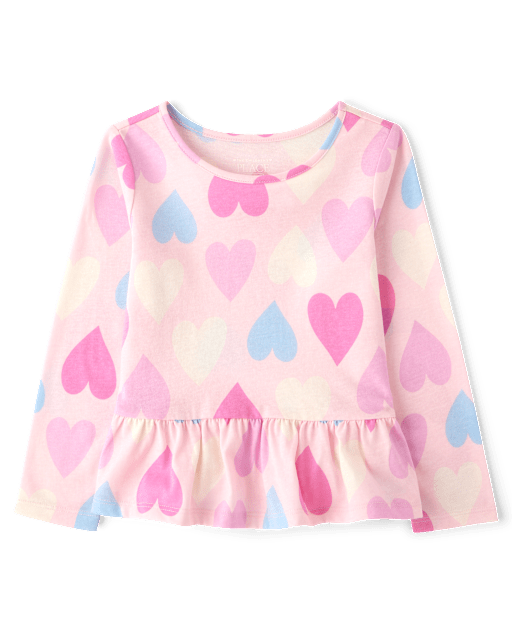 Toddler Girls Print Peplum Top