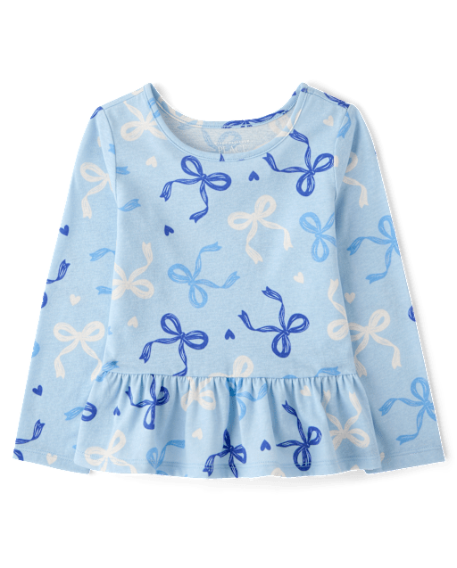 Toddler Girls Print Peplum Top
