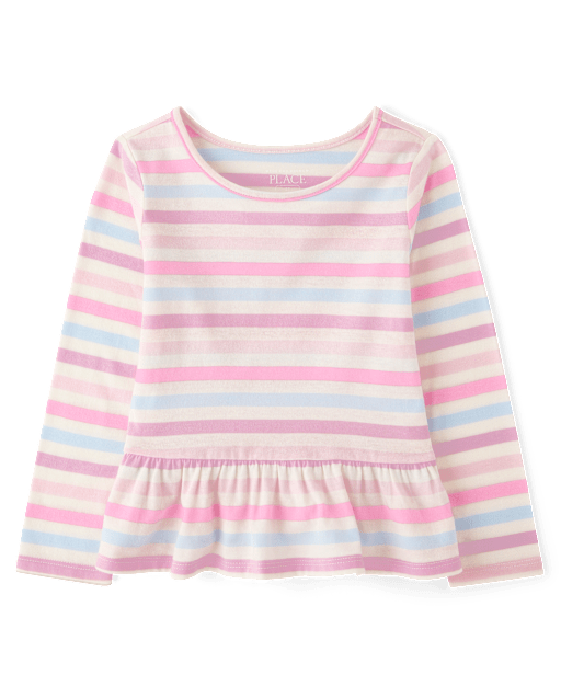 Toddler Girls Striped Peplum Top