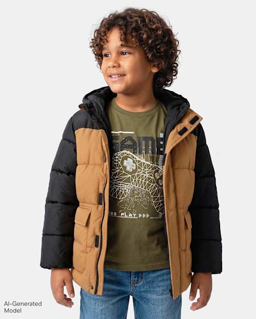 Boys Colorblock Microfleece Lined Parka Jacket