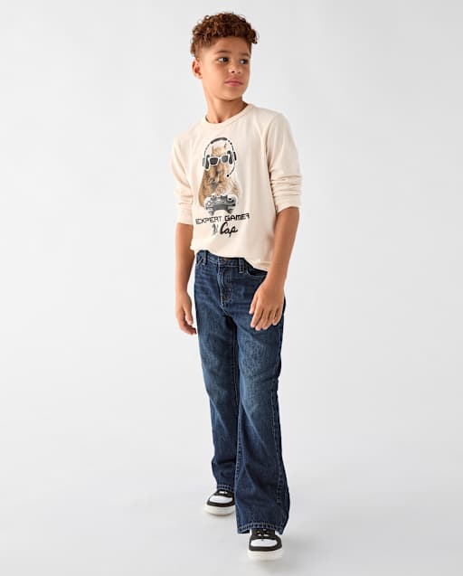 Boys Relaxed Bootcut Jeans