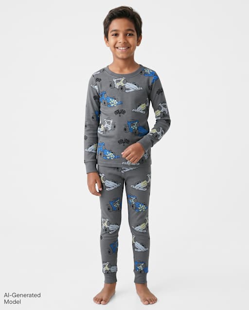 Boys Racecar Snug Fit Cotton Pajamas