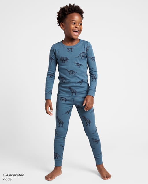 Boys Dino Snug Fit Cotton Pajamas