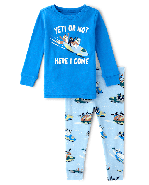 Baby And Toddler Boys Yeti Snug Fit Cotton Pajamas