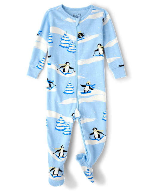 Baby And Toddler Boys Penguin Snug Fit Cotton Footed One Piece Pajamas