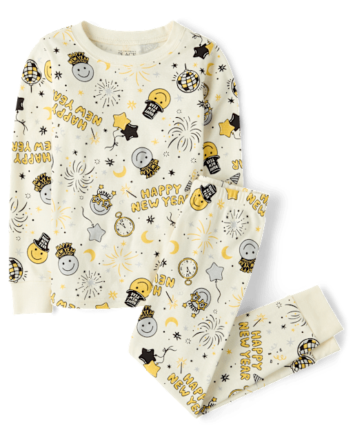 Kids New Year's Eve Snug Fit Cotton Pajamas
