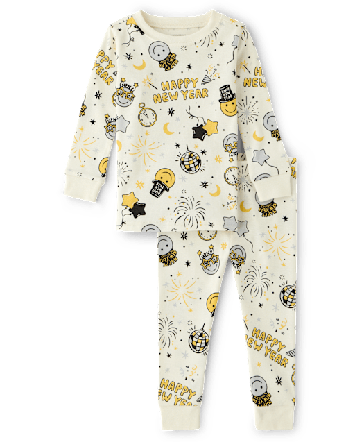 Baby And Toddler New Year's Eve Snug Fit Cotton Pajamas