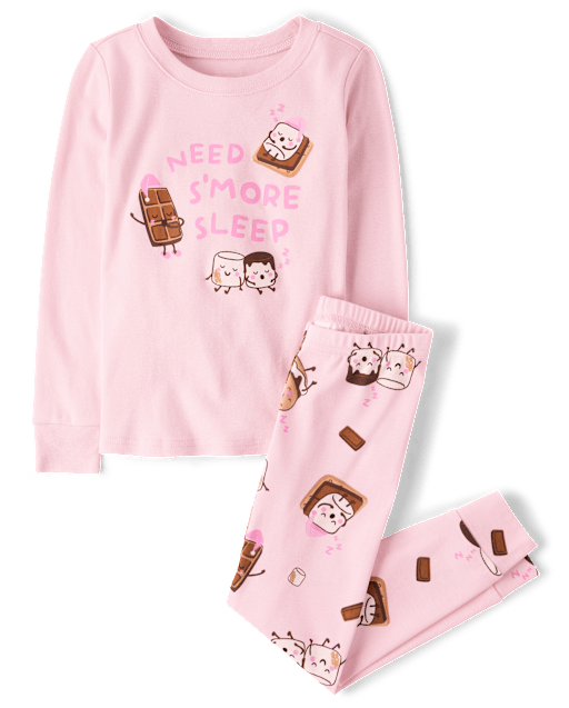 Girls S'mores Snug Fit Cotton Pajamas