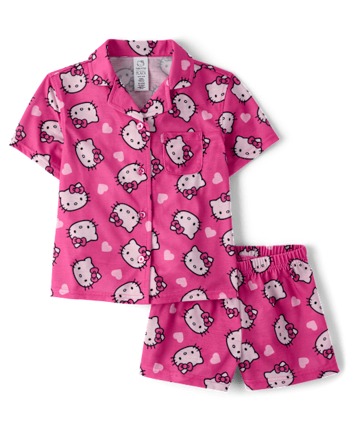 Girls Hello Kitty® Button Front Pajamas