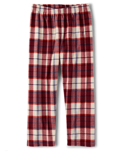 Pantalon de pyjama en polaire à carreaux pour garçon