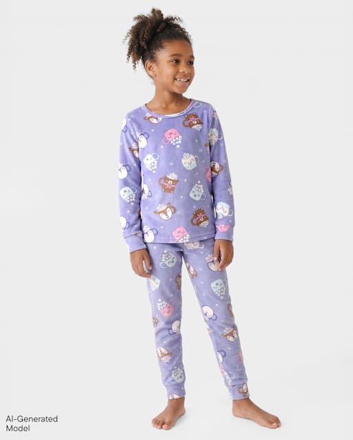 Girls Hot Cocoa Velour Pajamas