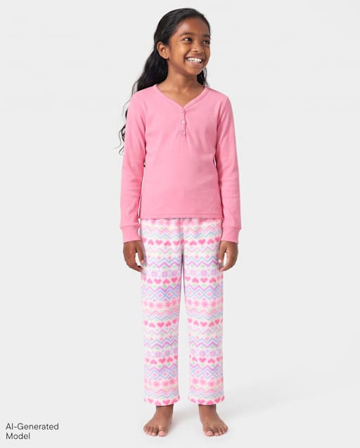 Girls Heart Fairisle Dream Fleece Pajama Pants