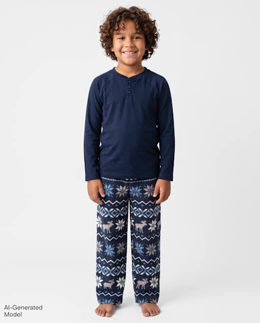 Boys Winter Fairisle Henley Pajamas