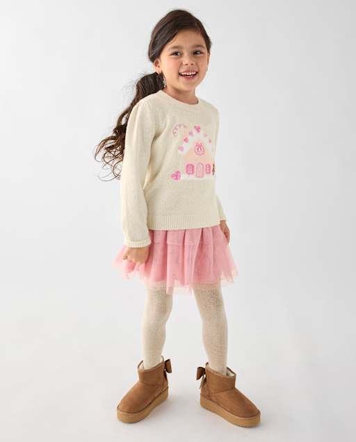 Toddler Girls Glitter Mesh Tiered Tutu Skirt