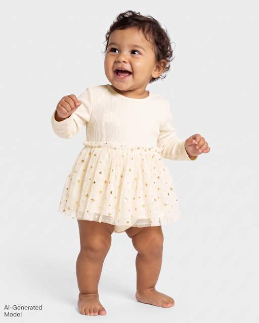 Baby Girls Sueded Rib Tutu Dress