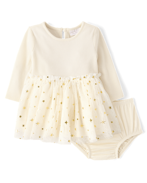 Baby Girls Sueded Rib Tutu Dress