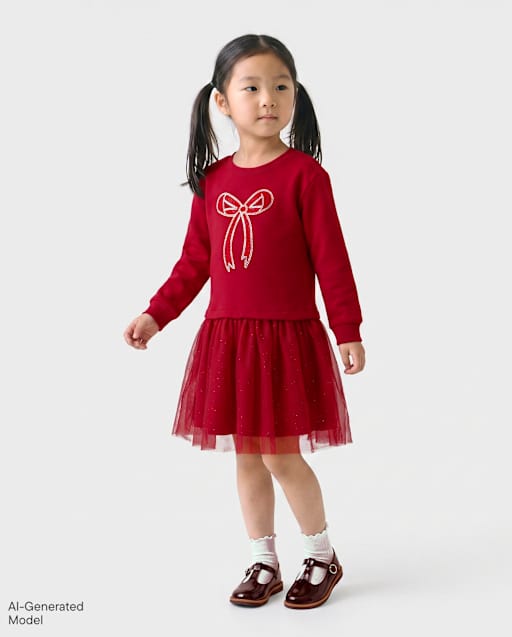 Baby And Toddler Girls Sequin Sweatshirt Dress
