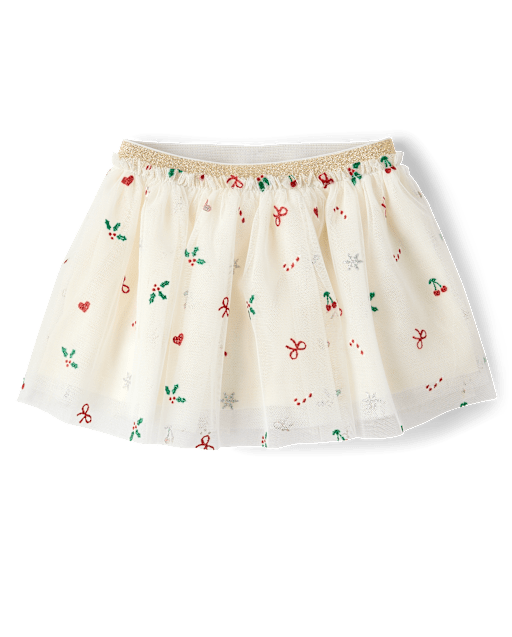 Toddler Girls Christmas Mesh Tutu Skirt