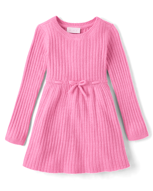 Baby And Toddler Girls Shimmer Ribbed Sweater Dress