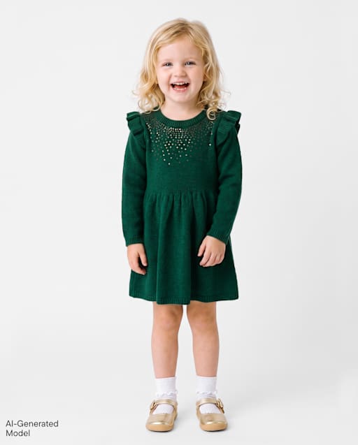 Robe pull à paillettes pour bébés et petites filles