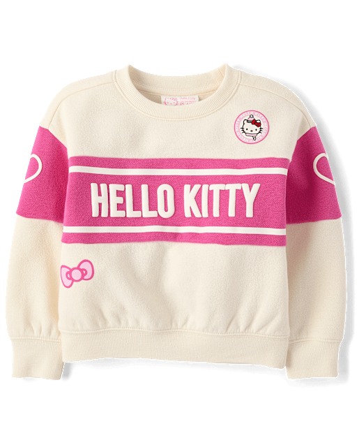 Toddler Girls Hello Kitty® Puff Print Colorblock Premium Fleece Sweatshirt