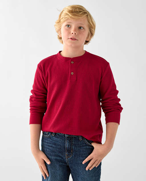 Boys Thermal Henley Top