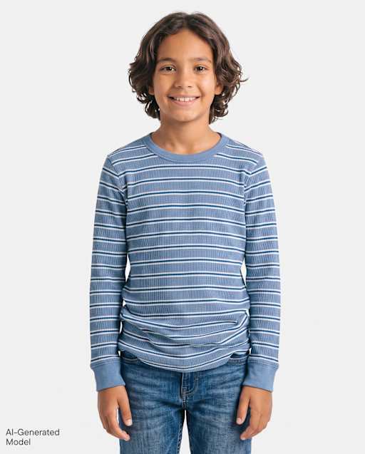 Boys Striped Thermal Top