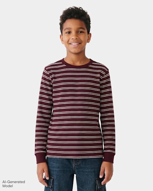 Boys Striped Thermal Top