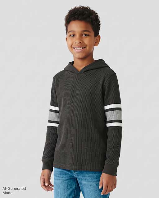 Haut thermique à capuche colorblock pour garçon