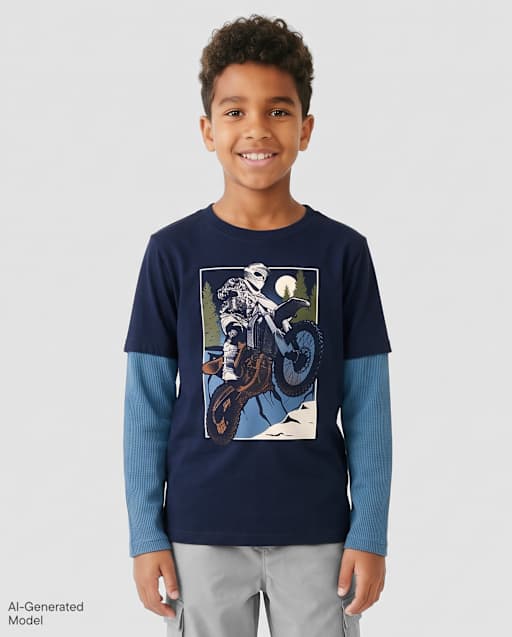 Boys Graphic Layered Top