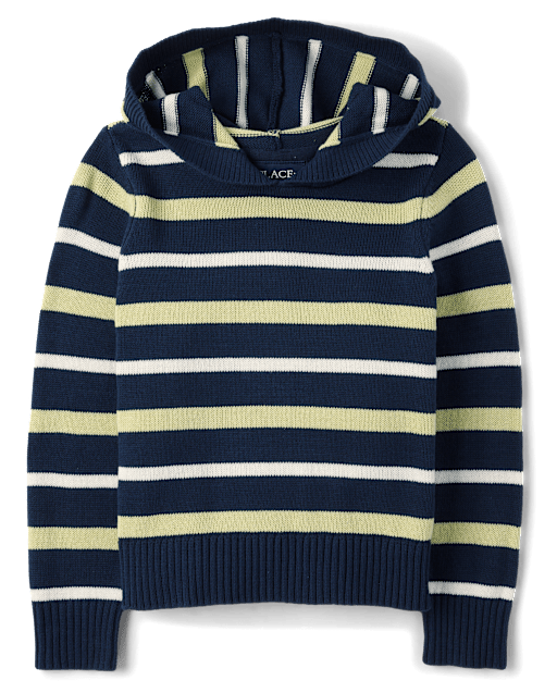 Boys Striped Sweater Hoodie