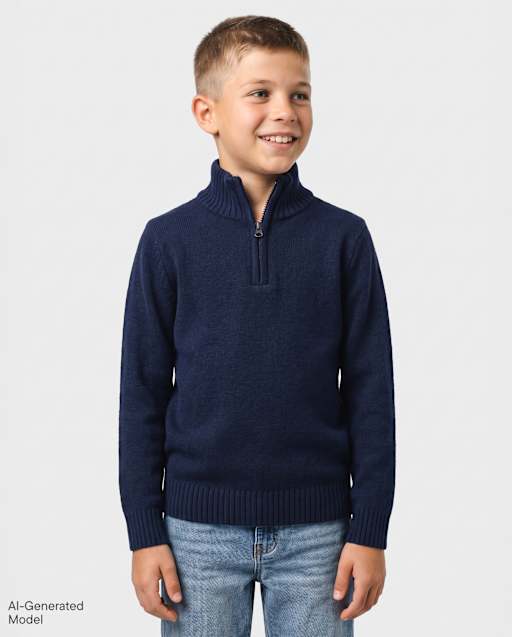Boys Quarter Zip Sweater