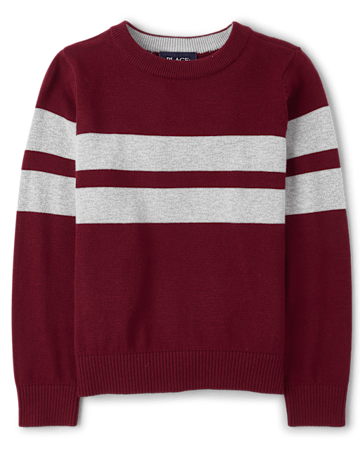 Boys Colorblock Striped Sweater