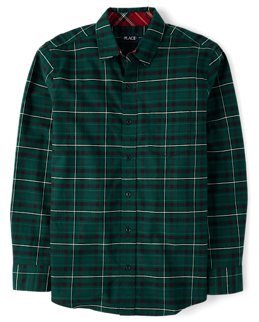 Mens Dad And Me Plaid Oxford Button Up Shirt