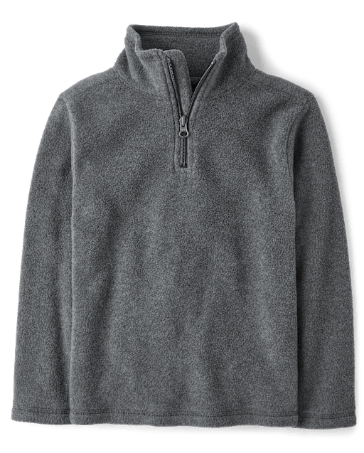 Boys Marled Microfleece Quarter Zip Pullover