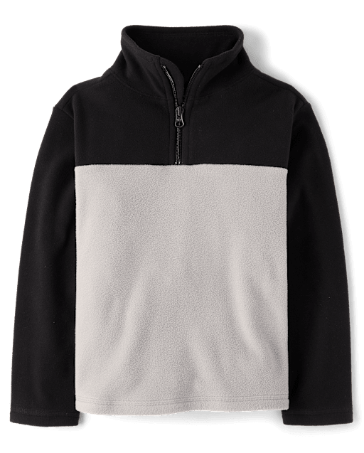 Boys Colorblock Microfleece Quarter Zip Pullover