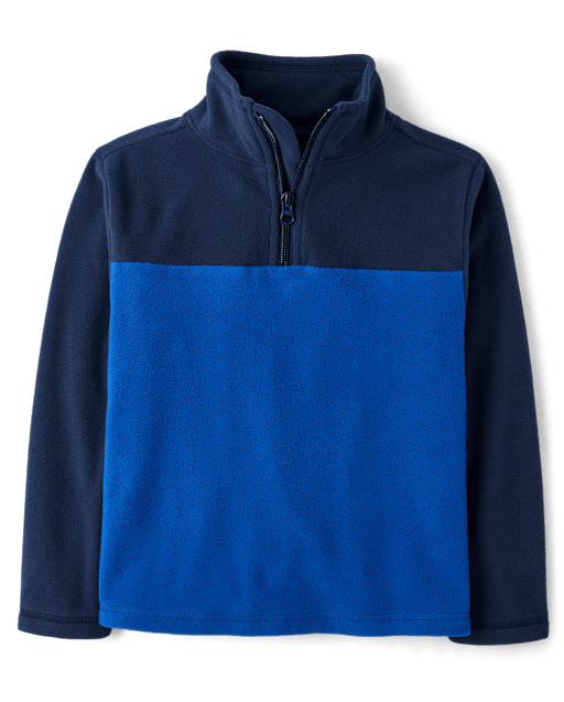 Boys Colorblock Microfleece Quarter Zip Pullover