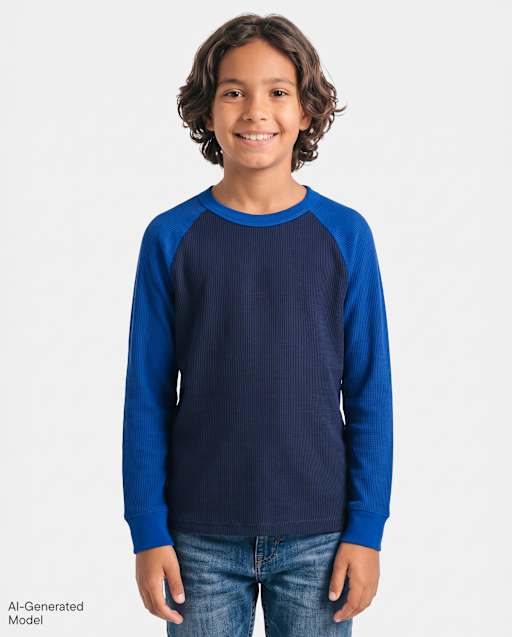 Boys Colorblock Thermal Raglan Top