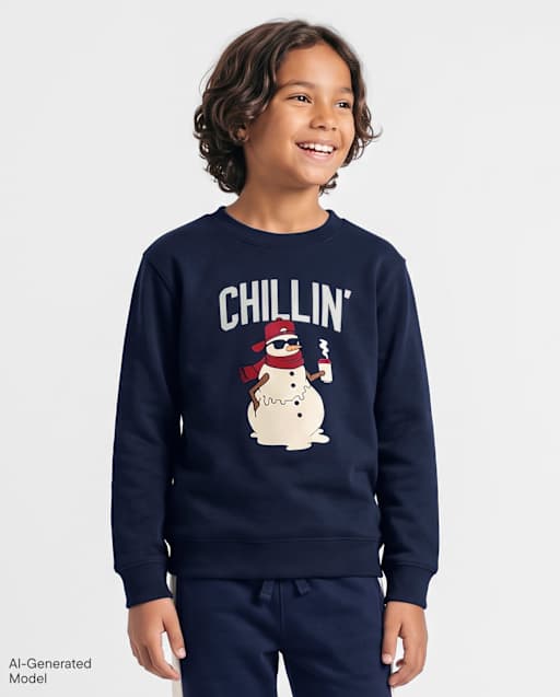 Sweat-shirt en polaire premium orné pour garçon