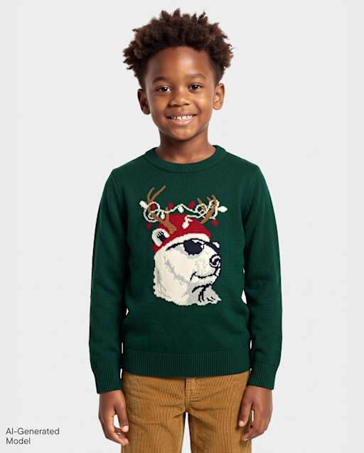Boys Intarsia Polar Bear Sweater