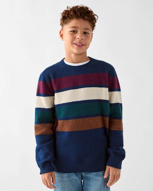 Boys Colorblock Stripe Sweater
