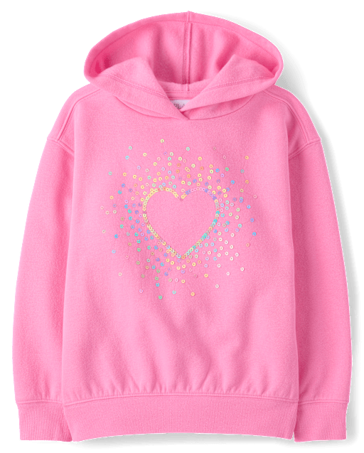 Girls Sequin Icon Premium Fleece Oversized Hoodie