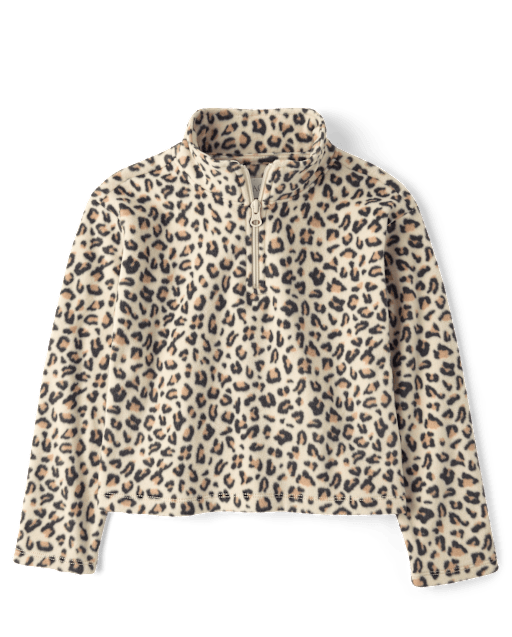Girls Print Microfleece Half Zip Pullover